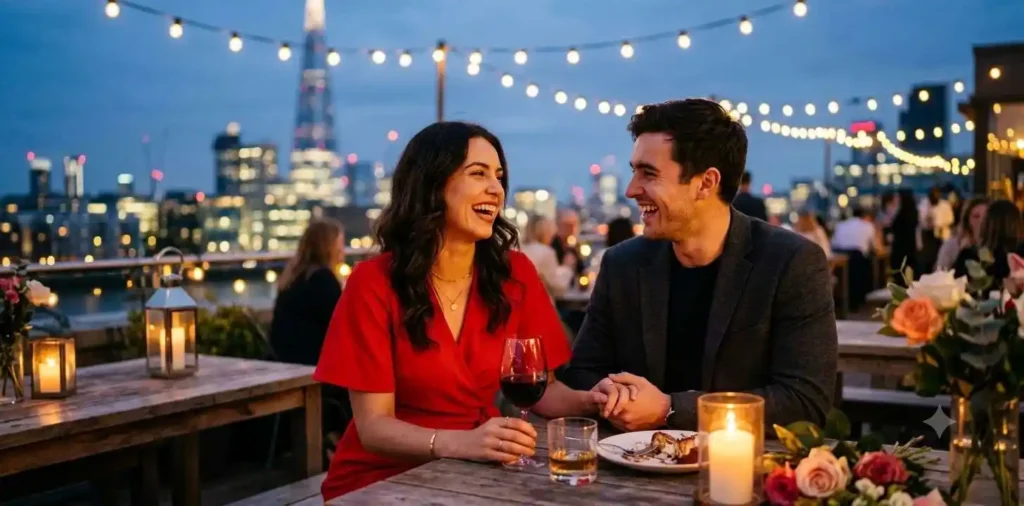 Couple enjoying romantic evening together