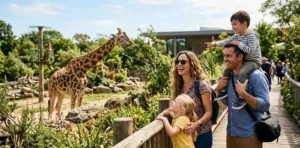 Family enjoying a day at the zoo