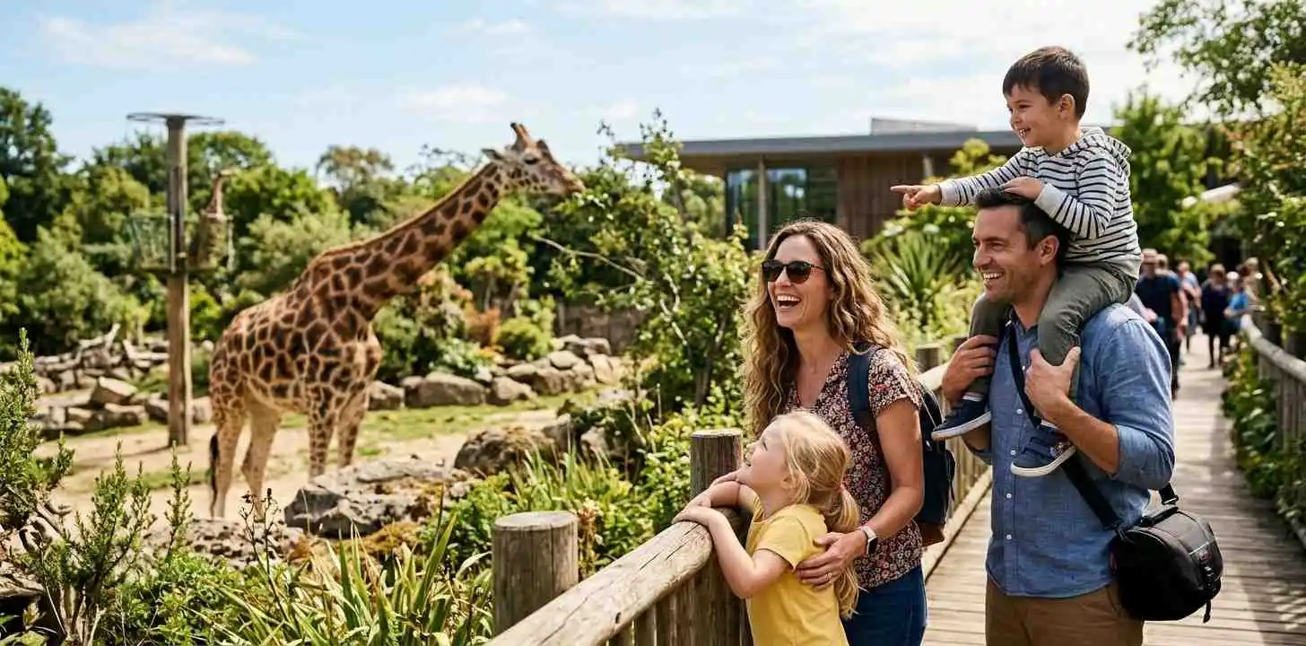 Family enjoying a day at the zoo