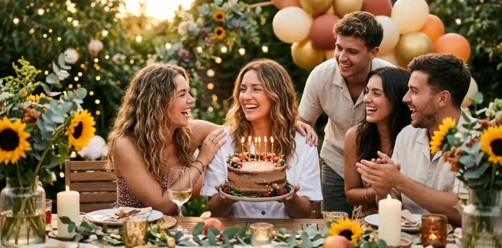 Friends celebrating an August birthday