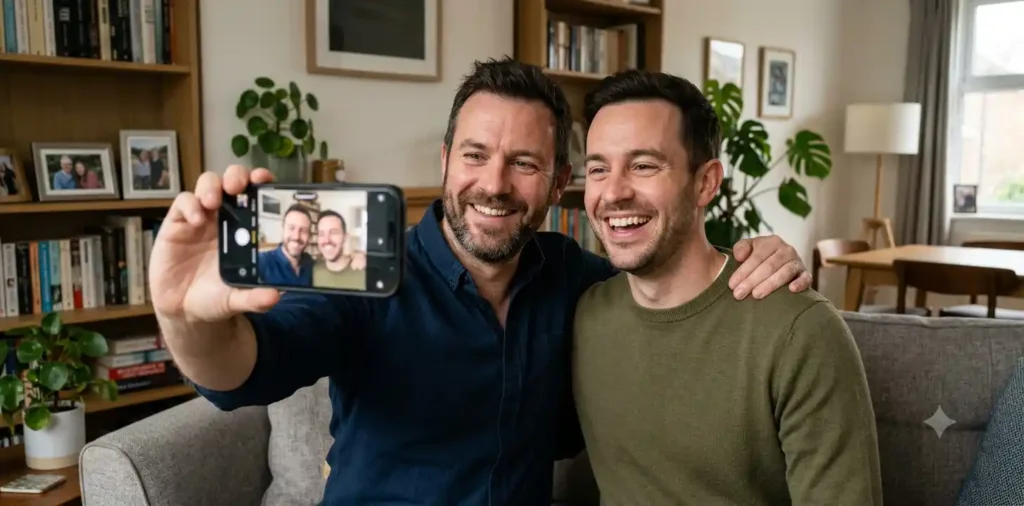 Brother in law taking a family selfie