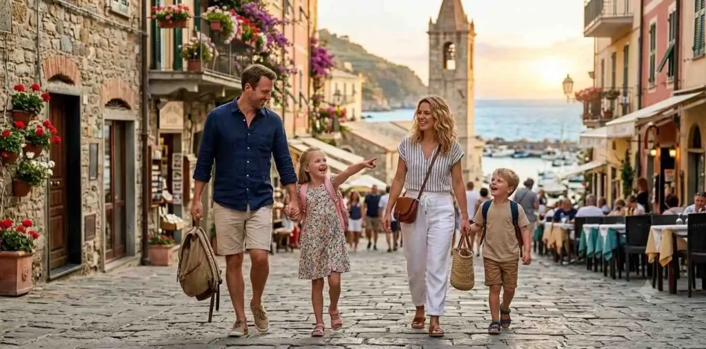 Family exploring a scenic destination together