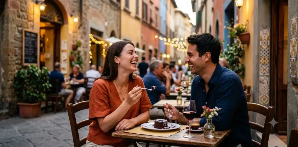 Couple enjoying a cherished travel memory