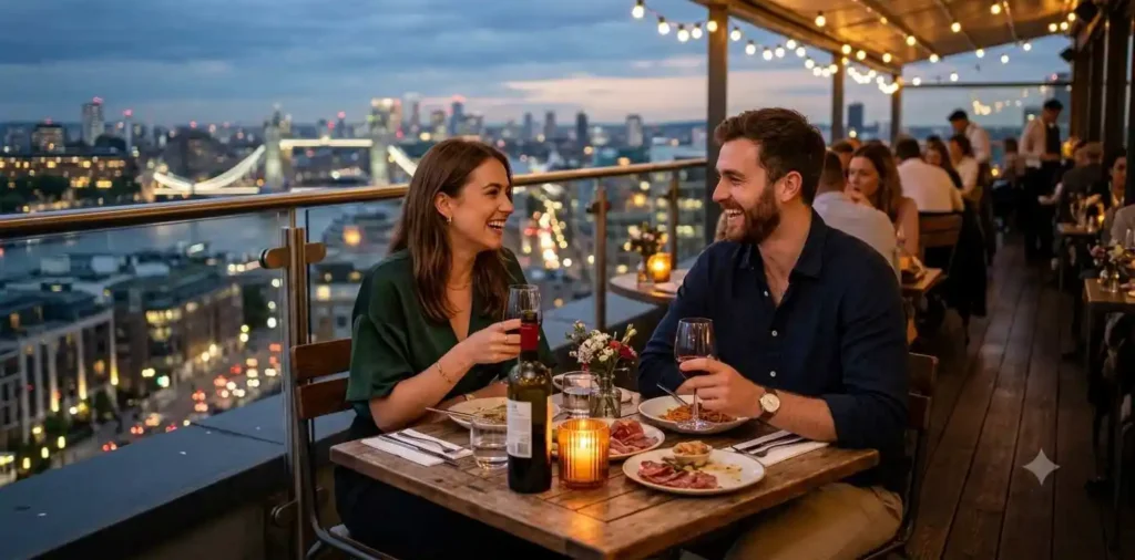 New couple enjoying a romantic dinner together