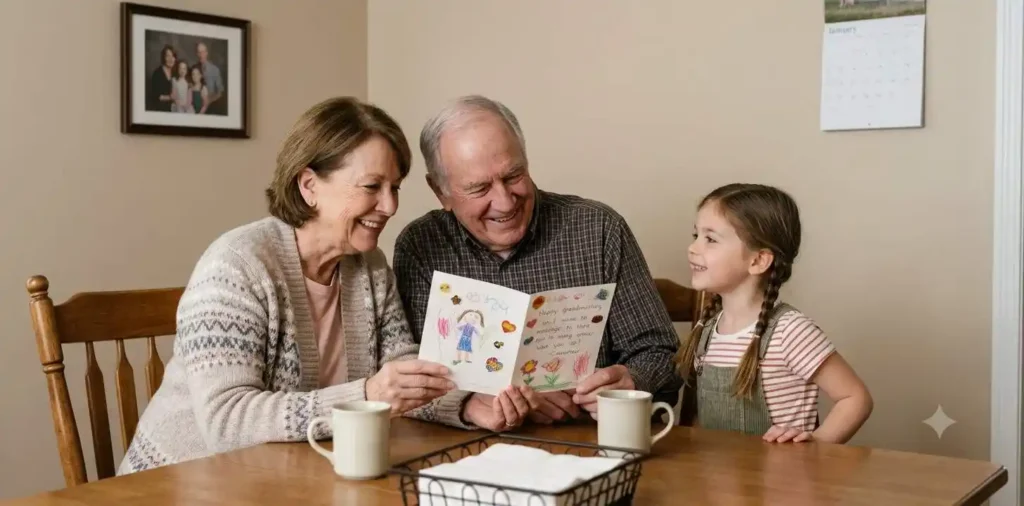 Grandparents sharing a loving moment with grandchild