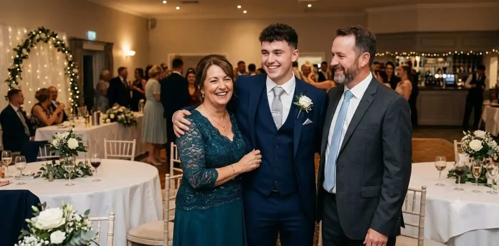 Nephew celebrating his wedding with family
