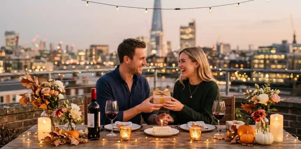 Couple celebrating a romantic September birthday