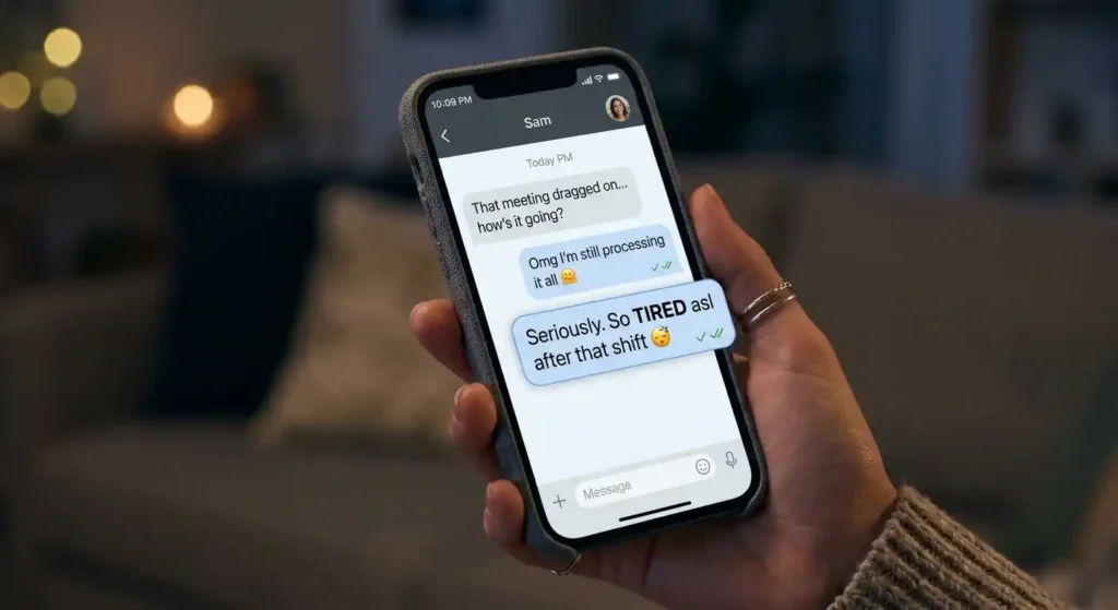 Text message showing asl used as an informal intensifier