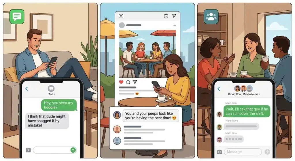 Adults using informal terms for people in texts, social media, and group chats