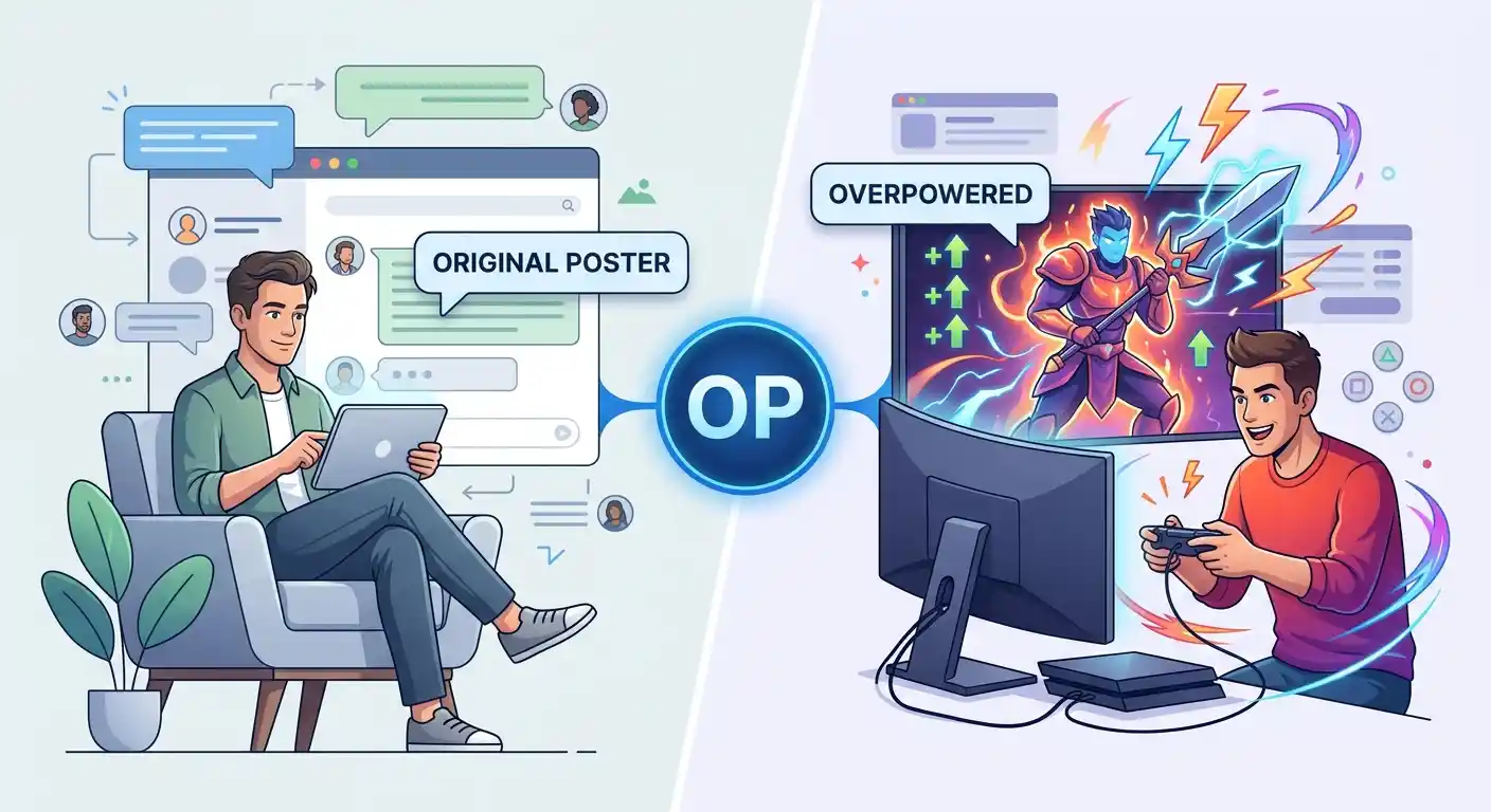 OP shown in its two common contexts, original poster and overpowered