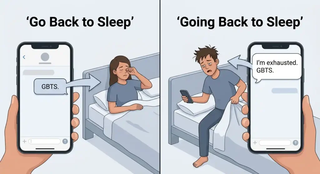 Visual distinction between Go Back to Sleep and Going Back to Sleep